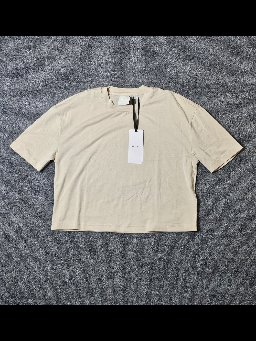 Varley Women's Venice Easy Cropped Short Sleeve Tee Shirt Size XS Oatmeal